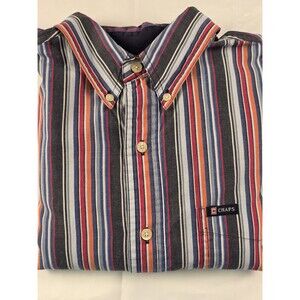 Chaps Mens‎ Medium Multicolored Striped Long Sleeve Button Down Shirt